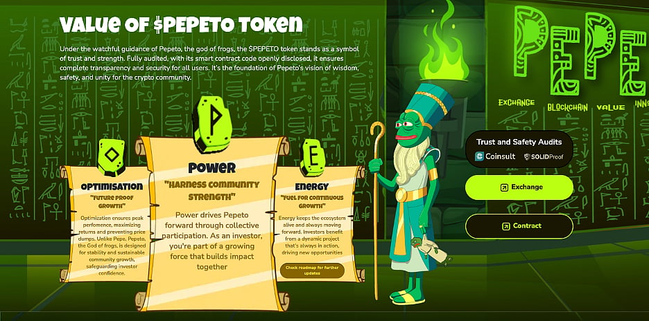 Promotional Image for Pepeto token highlighting its value props