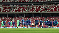 India Vs Tajikistan Football LIVE Score, International Friendly: Blue Tigers Look To End Tour On A High In Hisor X/IndianFootball : File Photo: New India coach Khalid Jamil at the national camp in Bengaluru.