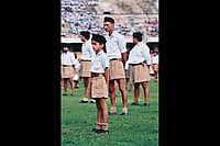 100 Years Of RSS: The Scared, And The Unchanged Core | Photo: Prashant Panjiar : Committed Cadre: An RSS rally at the Jawaharlal Nehru Stadium in New Delhi