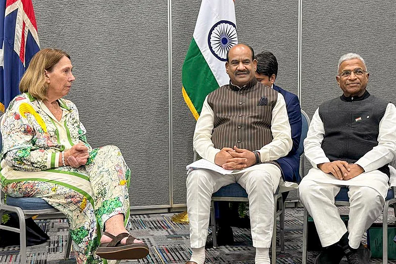 Om Birla meets Sue Lines in Bridgetown