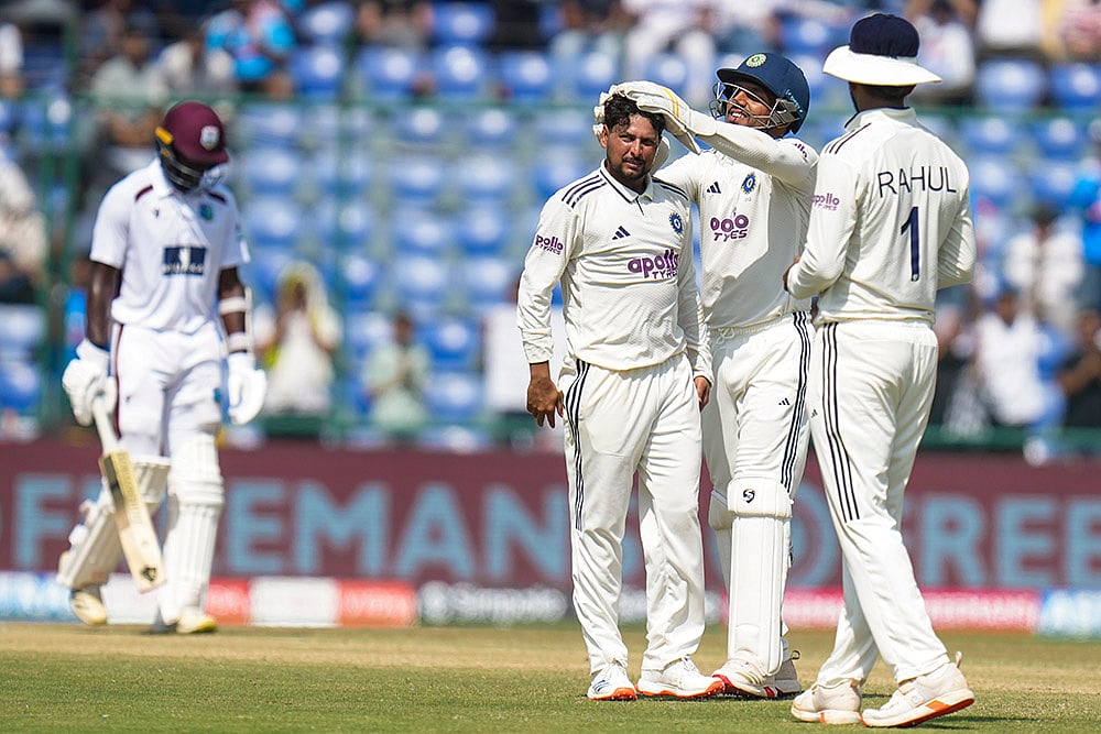 India Vs West Indies 2nd Test Cricket match Day 3 highlights_Kuldeep Yadav