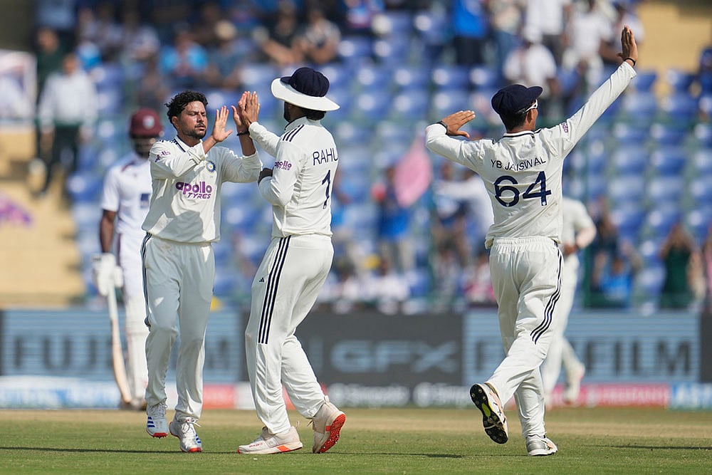 India Vs West Indies 2nd Test Cricket match Day 3 highlights_Kuldeep Yadav