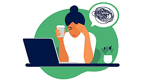 illustration of mental health problems at work