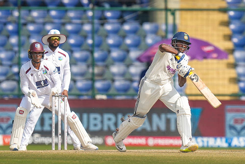 West indies tour of India, 2nd test cricket day 5 photo highlights_Sai Sudharsan