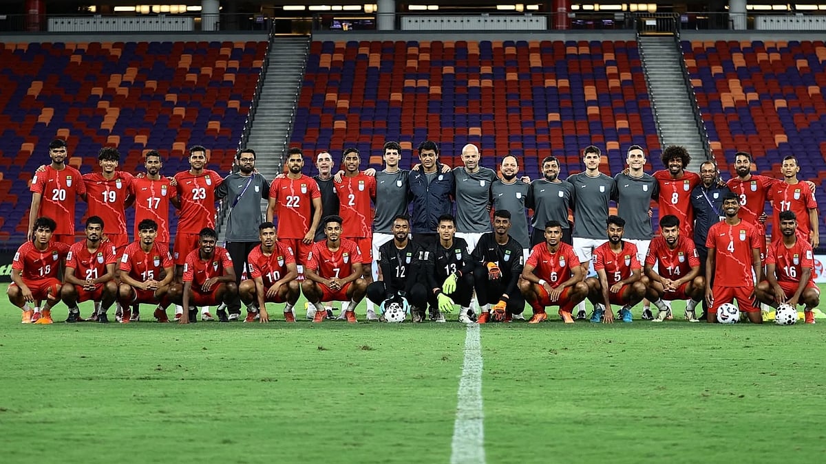 Photo: X/Bangladesh Football Federation : Bangladesh Vs Hong Kong Highlights, AFC Asian Cup Qualifiers: BAN pose for a photo during their training session in Kowloon.