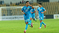 India Vs Tajikistan Live Streaming, FIFA International Friendly 2026: Preview, When And Where To Watch | Photo: AIFF/Shibu Preman : India's Lallianzuala Chhangte celebrates after scoring against Singapore in the AFC Asian Cup 2027 Qualifiers at Fatorda Stadium in Margao on October 14, 2025.