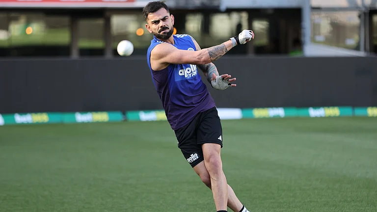 Virat Kohli in training ahead of India's first ODI match against Australia on Sunday. - BCCI