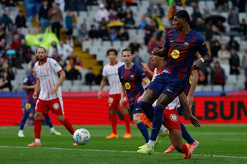 Spain soccer La liga Barcelona vs Girona match photos_Marcus Rashford