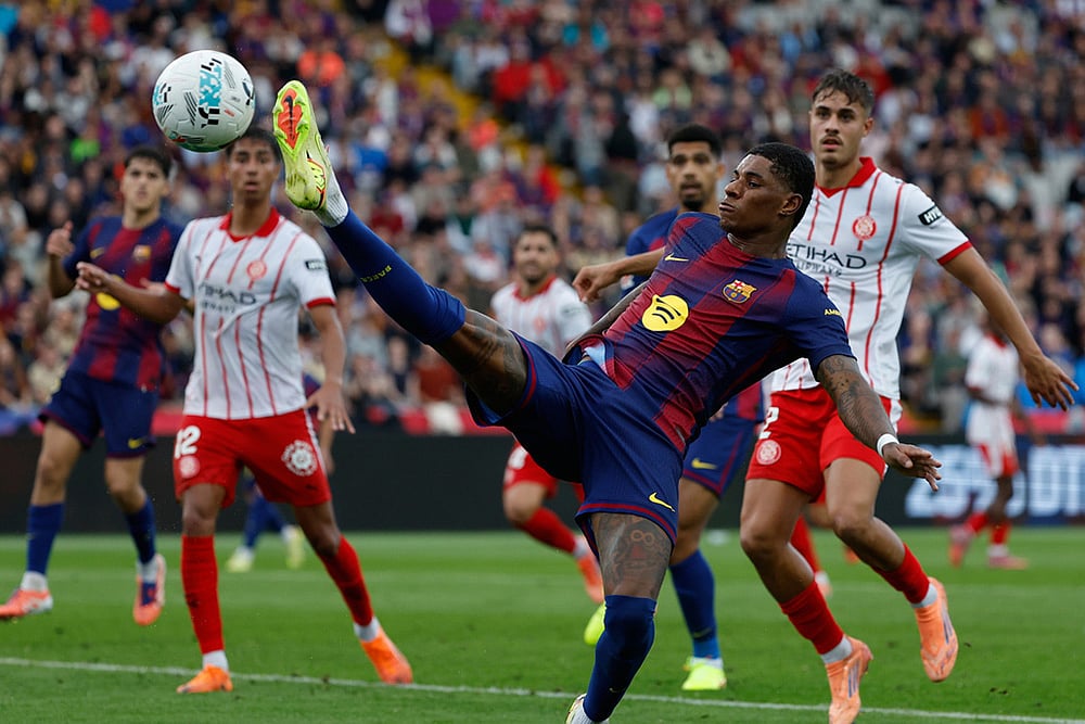 Spain soccer La liga Barcelona vs Girona match photos_Marcus Rashford