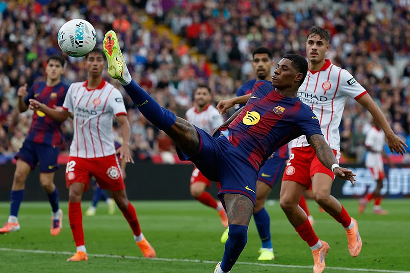 Spain soccer La liga Barcelona vs Girona match photos_Marcus Rashford