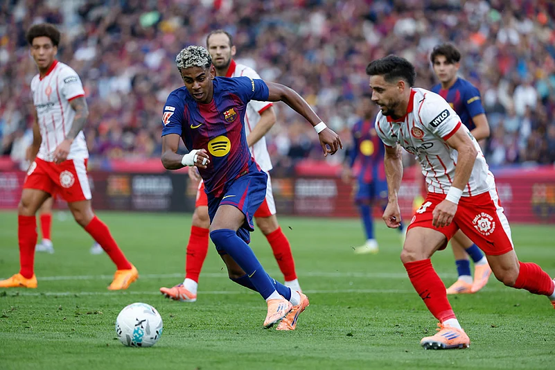 Spain soccer La liga Barcelona vs Girona match photos_Lamine Yamal