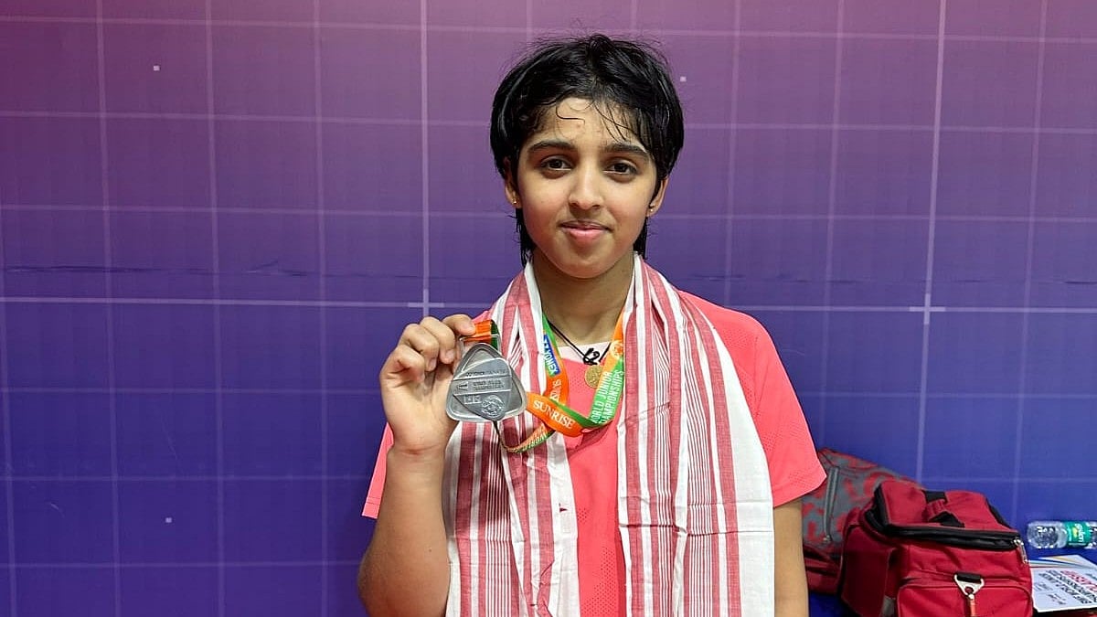 X/BAI Media : Tanvi Sharma after winning the silver in BWF Junior World Championships 