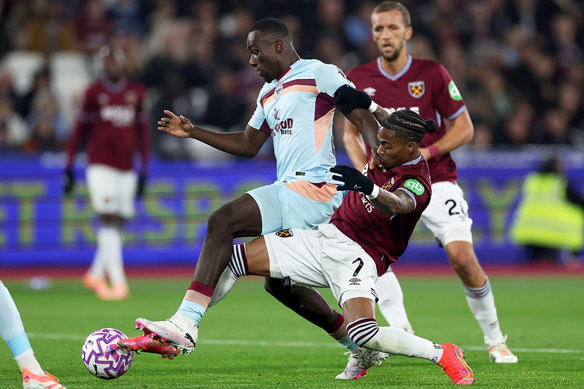 Britain soccer Premier League 2025-26 West Ham United Vs Brentford football photos_Michael Kayode