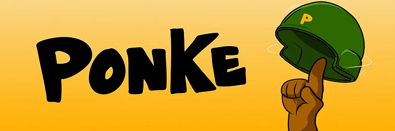 PONKE crypto image with helmeted monkey