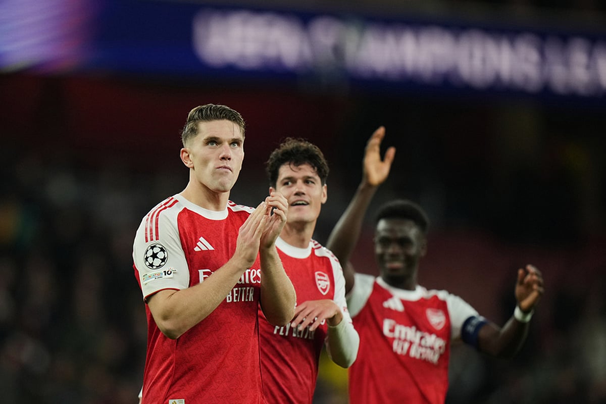 Britain soccer UEFA Champions League 2025-26 Arsenal Vs Atletico Madrid_Viktor Gyoekeres