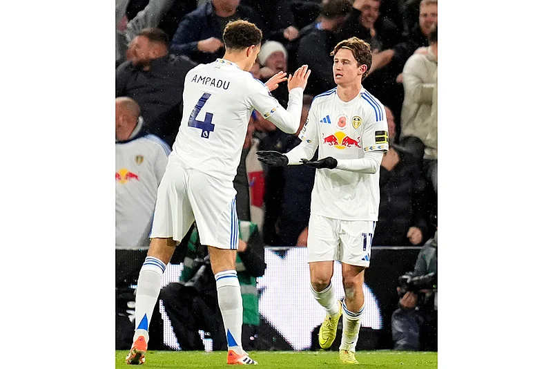 Britain soccer Premier League 2025-26 Leeds United Vs West Ham football match_Brenden Aaronson
