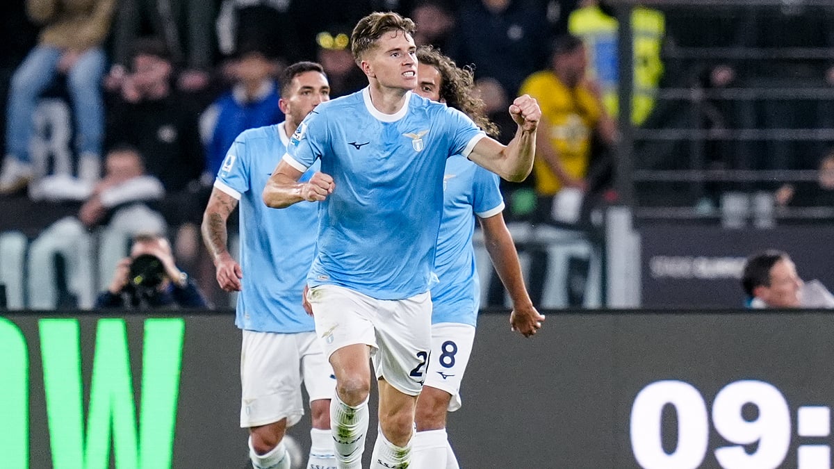 Toma Basic celebrates after scoring against Juventus