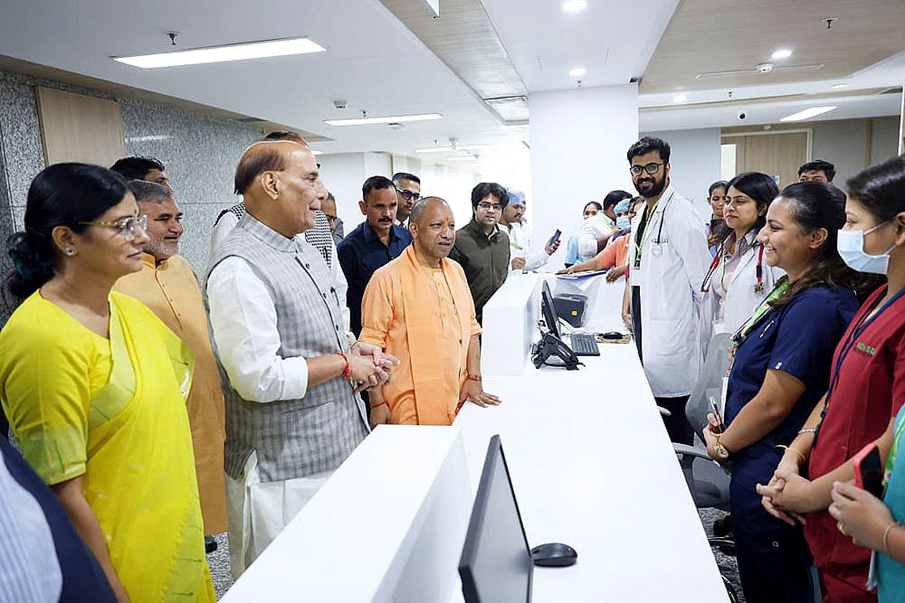 Rajnath Singh at hospital inauguration
