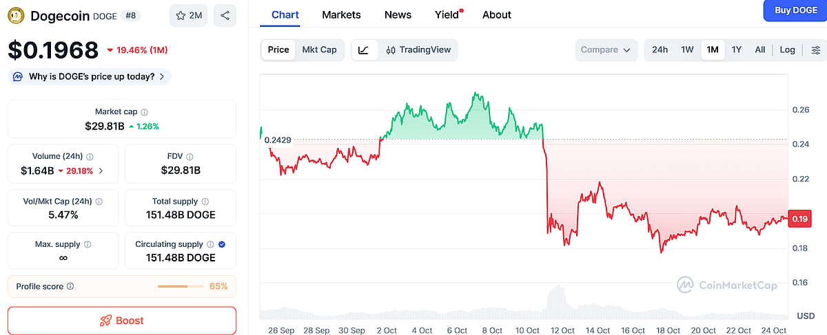 Dogecoin (DOGE) Price chart