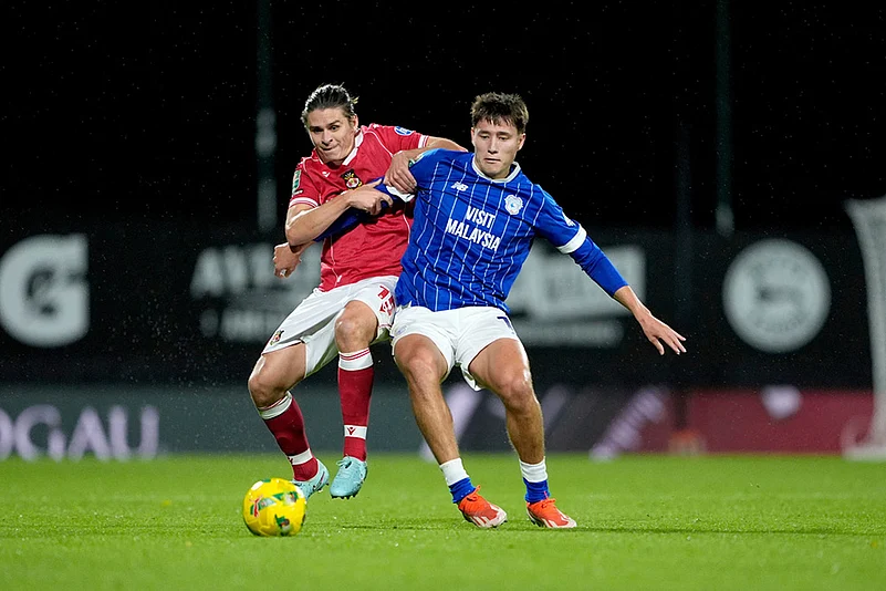 Britain Soccer English League Cup EFL match Wrexham vs Cardiff City_George Dobson