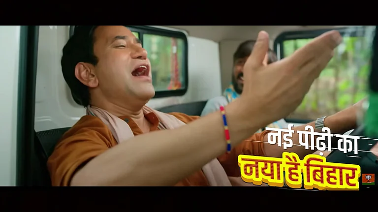 Still from BJP's campaign song by Nirahua - Youtube