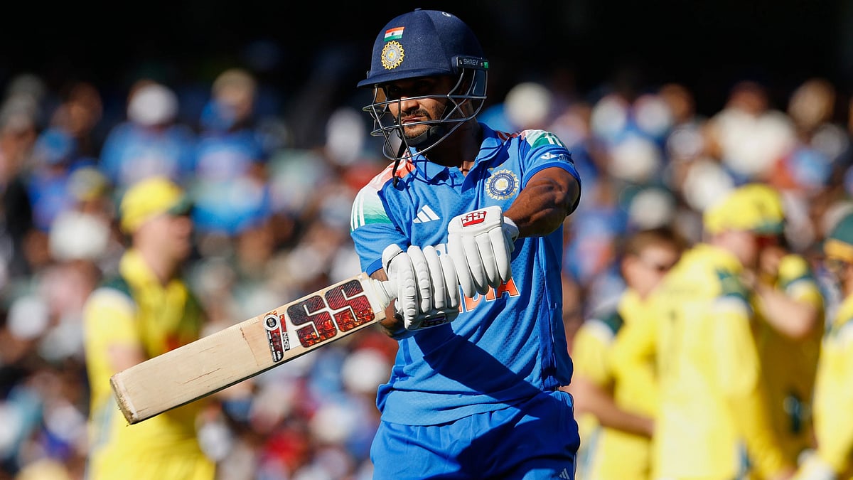 India's Nitish Kumar Reddy reacts as he walks from the field after he was dismissed during the one day international cricket match between Australia and India in Adelaide, Australia, Thursday, Oct. 23, 2025. - | Photo: AP/James Elsby