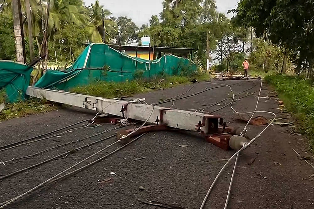 Cyclone Montha damages power lines in Machilipatnam