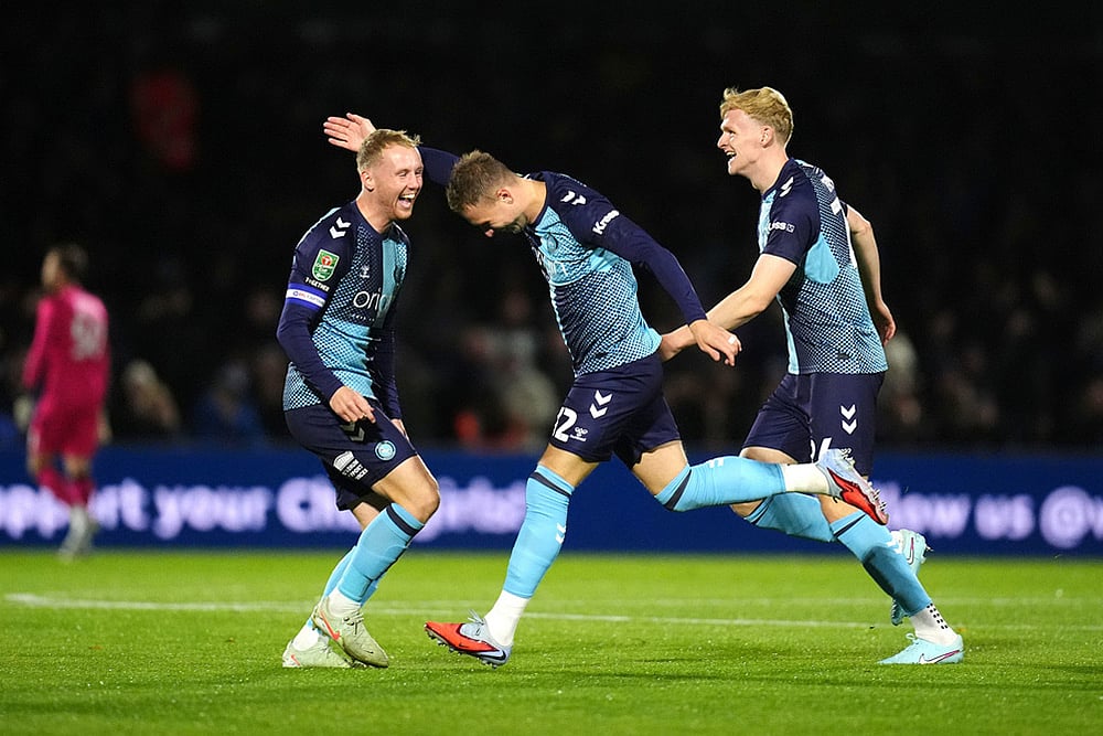 Britain Soccer English League Cup EFL match Wycombe Wanderers vs Fulham_Cauley Woodrow
