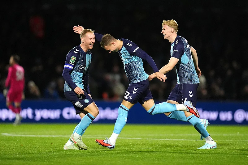 Britain Soccer English League Cup EFL match Wycombe Wanderers vs Fulham_Cauley Woodrow