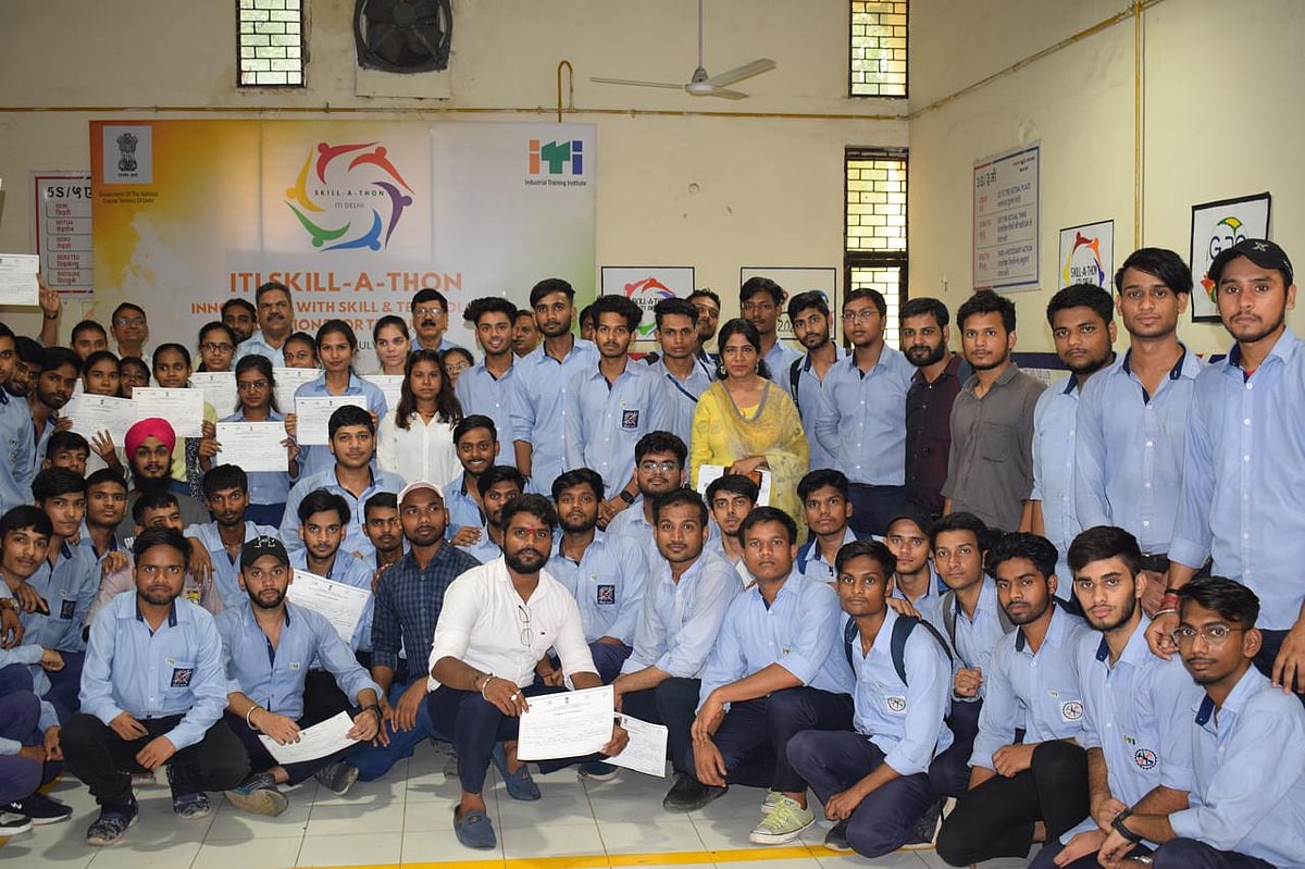 ITI Skill-A-Thon participants posing for a group photo
