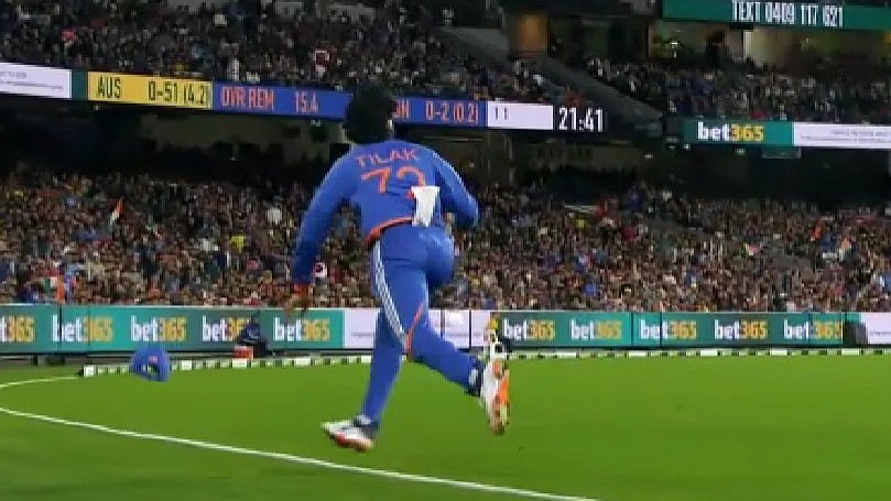 JioHotstar : IND Vs AUS 2nd T20I: Tilak Varma’s Brilliant Catch Reminds Fans Of Suryakumar Yadav’s Iconic T20 World Cup Grab - Video