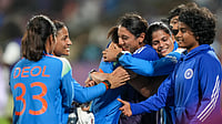 PTI : Indian players celebrate after winning the ICC Women's World Cup semi-final against Australia in Navi Mumbai.