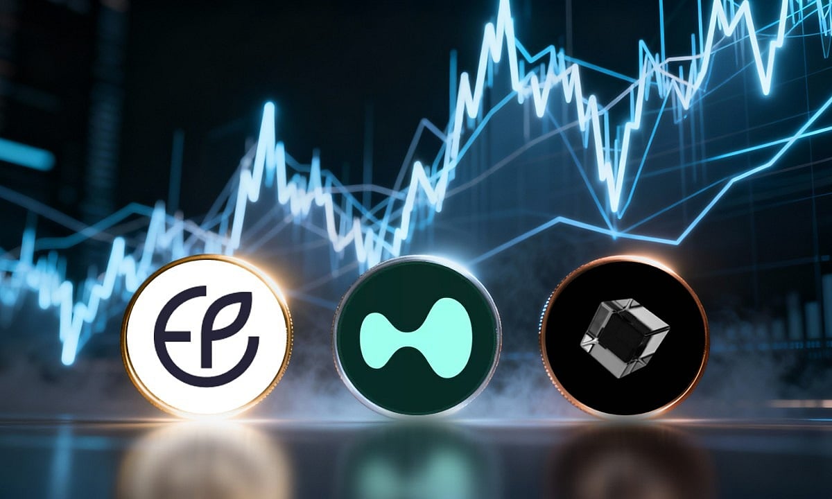 The logos of EcoYield, Hyperliquid, and BlockDAG 