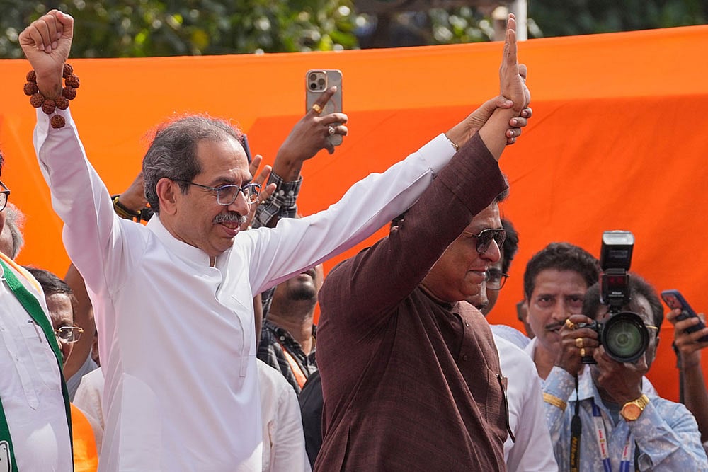 Photo: AP/Rajanish Kakade : On seat sharing, Raj Thackeray said the issue had already been settled between the two parties but details would not be made public at this stage. 