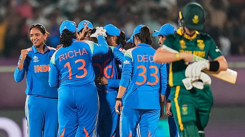 Photo: AP : South Africa beat India by three wickets in the ICC Women's World Cup 2025 group stage.