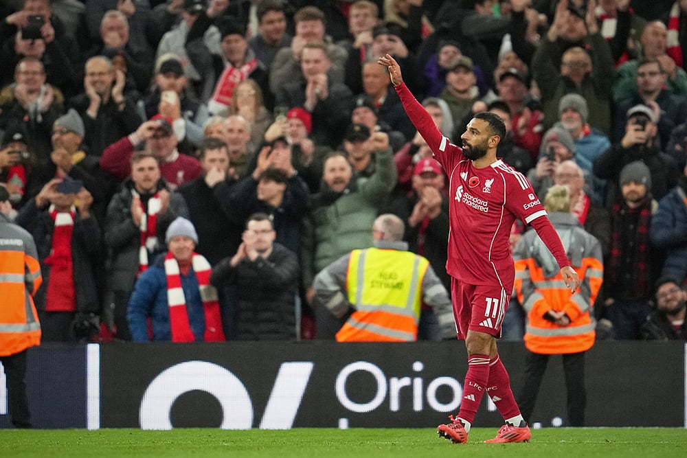 English Premier League Soccer 2025-26 Liverpool vs Aston Villa match photos_Mohamed Salah