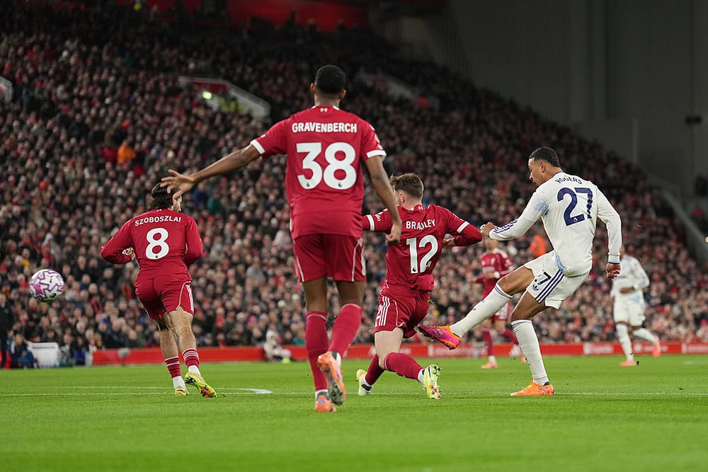 English Premier League Soccer 2025-26 Liverpool vs Aston Villa match photos_Morgan Rogers 