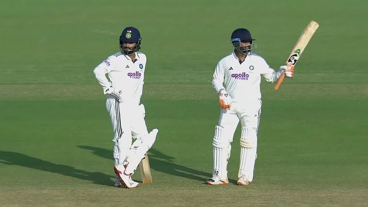 | Photo: Screenshot/X : India A's Rishabh Pant celebrates his half-century during the first Unofficial Test against South Africa A at the BCCI Centre of Excellence Ground 1 in Bengaluru on November 1, 2025.