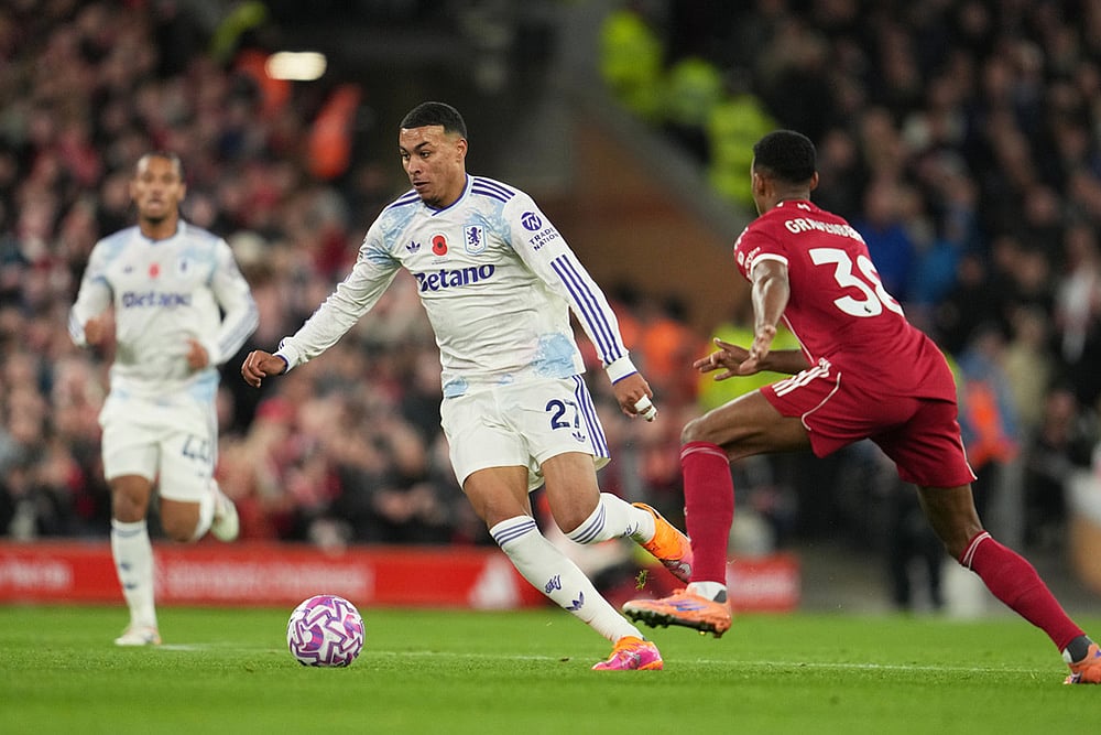 English Premier League Soccer 2025-26 Liverpool vs Aston Villa match photos_Morgan Rogers