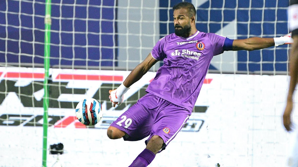 | Photo: X/eastbengal_fc : File photo of Arindam Bhattacharya in action for East Bengal in Indian Super League against Mumbai City FC on on January 7, 2022.