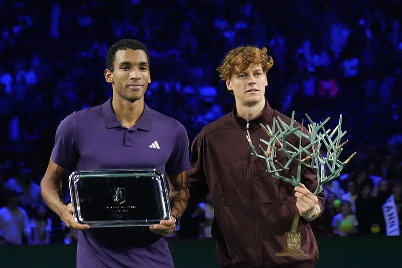 Felix Auger-Aliassime with Jannik Sinner