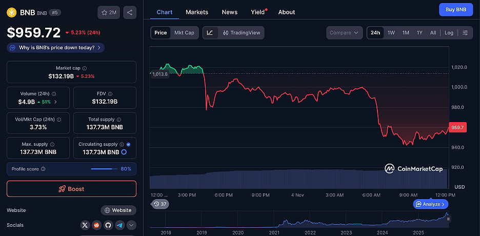BNB Price chart