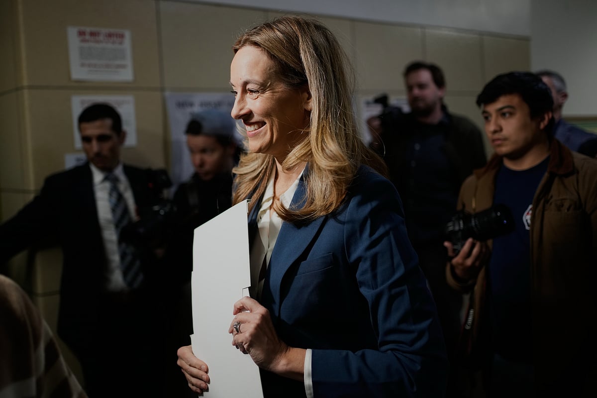 New Jersey gubernatorial candidate Mikie Sherrill votes in Montclair, N.J., Tuesday, Nov. 4, 2025. - AP