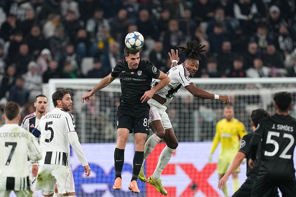 UEFA champions League 2025-26 soccer Juventus Vs Sporting_Fotis Ioannidis