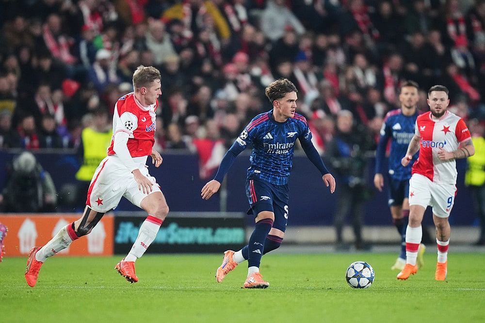 UEFA champions League 2025-26 soccer Slavia Prague vs Arsenal_Max Dowman