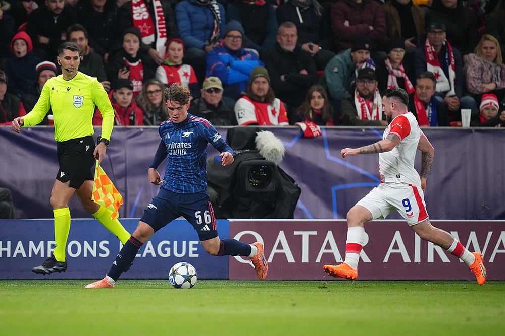 UEFA champions League 2025-26 soccer Slavia Prague vs Arsenal_Max Dowman