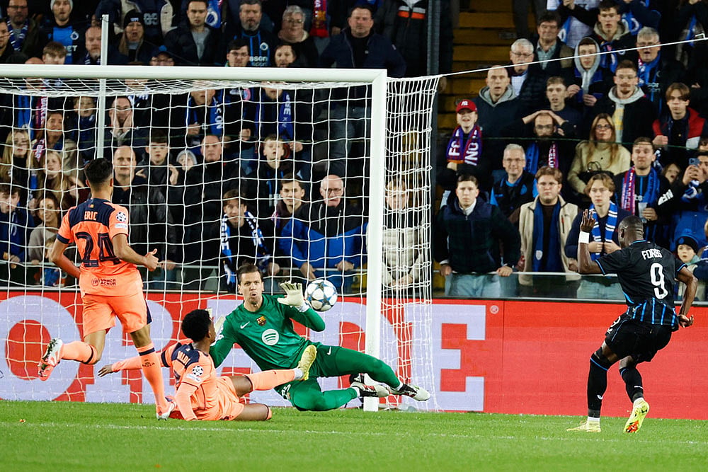 Champions League Soccer Match: Club Brugge vs Barcelona