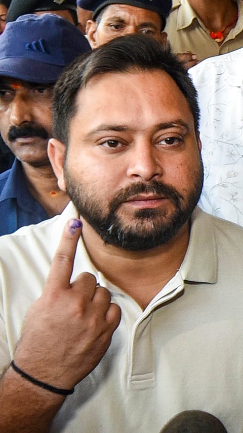 Bihar Elections: Tejashwi Yadav casts vote in Patna