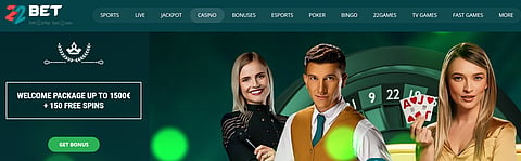 22Bet Home Page