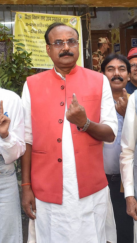 Bihar Elections: BJP candidate Sanjiv Chaurasia  casts vote